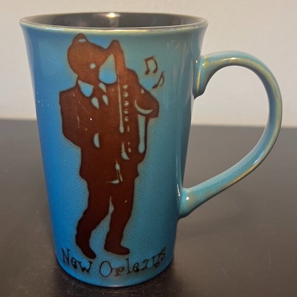 New Orleans Louisiana Jazz Musician Saxophone Music Souvenir Mardi Gras Mug - Picture 1 of 11